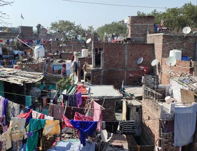 Khu ổ chuột ở giữa thủ đô New Delhi.