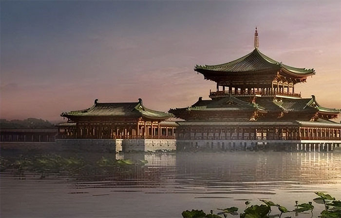 Bên cạnh hồ Thái Dịch trì có một tòa kiến trúc gọi là Lân Đức điện, là nơi tổ chức quốc yến.