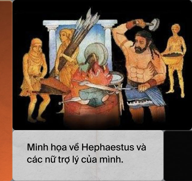than-thoai-hy-lap-1 Minh họa về Hephaestus và các nữ trợ lý của mình